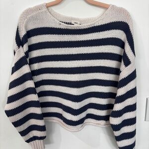 Aerie Blue & White Striped Sweater • Size L
